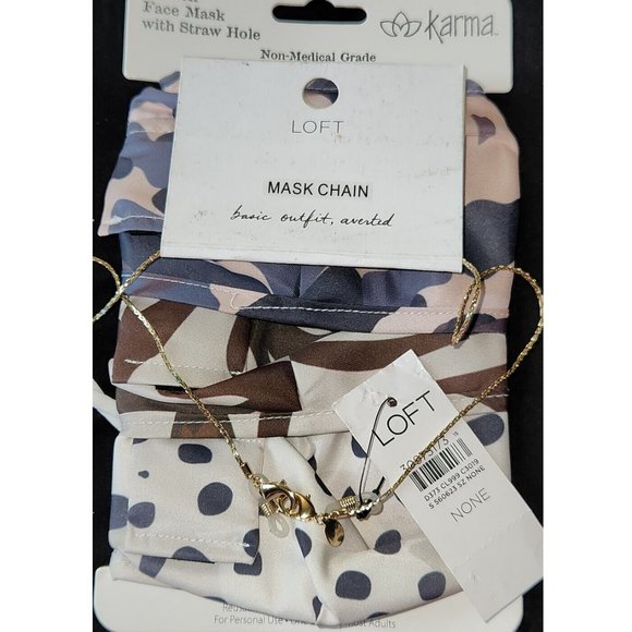 Loft Mask Chain And Set Of 3 Karma Straw Hole Masks - Picture 4 of 6